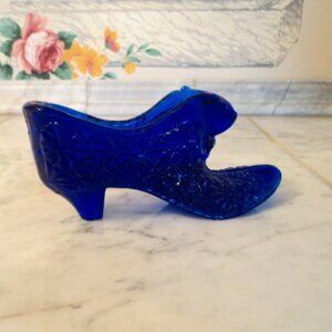 vintage Fenton glass shoe